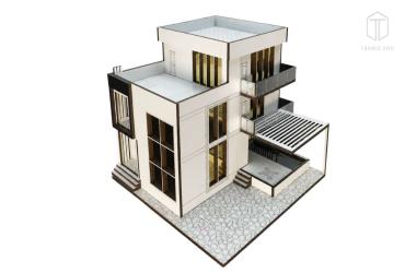ماکت ویلای مدرن استخر دار